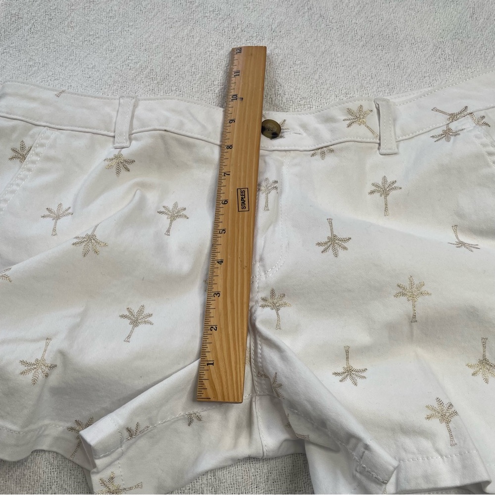 a.n.a White Shorts with‎ Gold Palm Trees Design ~ Sz 12 Twill~ Summertime - Picture 5 of 13